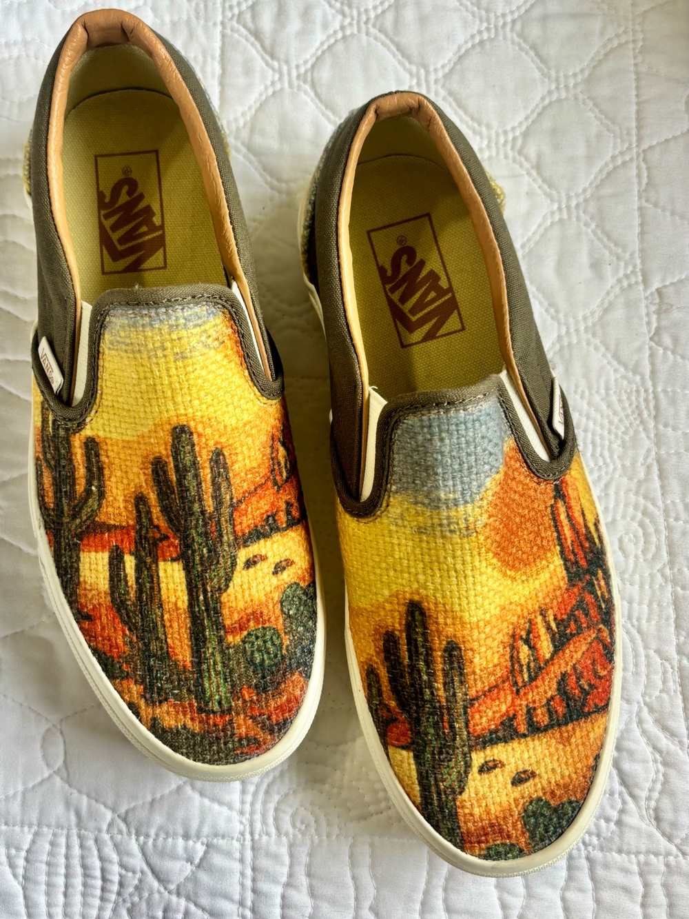 Vans Classic Western Cactus Slip-ons Tapestry Shoes Mens 7 Women’s 8.5